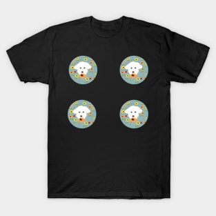 Sunflowers and Maltipoo Dog Sticker Pack T-Shirt